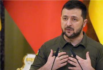 Wolodymyr Selenskyj, Präsident der Ukraine, spricht auf einer Pressekonferenz