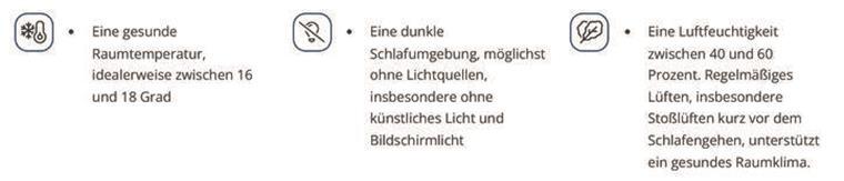 Zentrale Faktoren für einen gesunden Schlaf.
