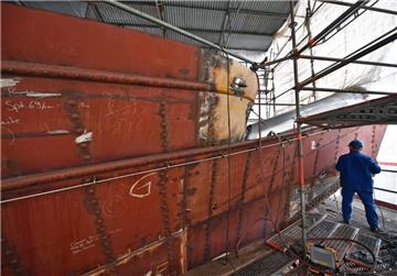 Zuletzt lag die "Gorch Fock" bei der Bredo Werft im Dock.