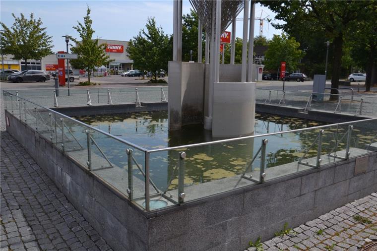 Zuweilen gleicht das Wasser des Vitus-Brunnens einer trüben Brühe. Im Rhythmus von 14 Tagen soll es gereinigt oder ausgetauscht werden. Mittlerweile ist der Film abgetragen.